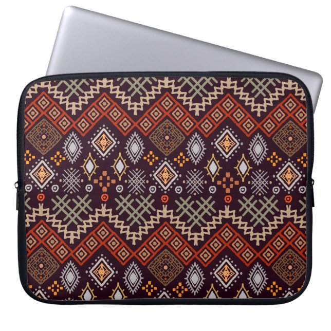 Housse Pour Ordinateur Portable Art tribal boho sans couture motif (Devant)