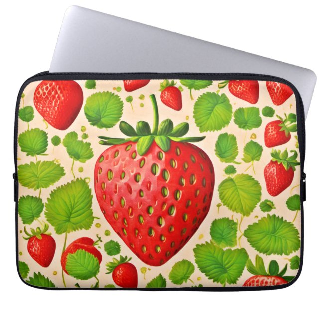 Housse Pour Ordinateur Portable Artwork de fraises dadaïstes (Devant)