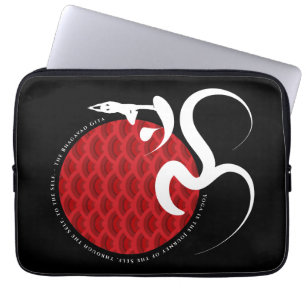 Housse Pour Ordinateur Portable Asiatique Red Sun Yoga & Moderne Zen Calligraphie