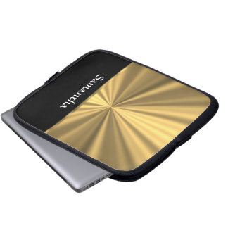 Housse Pour Ordinateur Portable Aspect doré personnalisé et noir