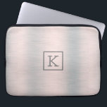 Housse Pour Ordinateur Portable Aspect métal gris argent brossé<br><div class="desc">Arrière - plan en aluminium brossé gris argent métallique.</div>