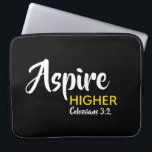 Housse Pour Ordinateur Portable ASPIRE HAUT Inspirationnel Christian Black<br><div class="desc">Message inspirationnel - Aspire Supérieur - avec Scripture référence Colossiens 3:2 "Mettez votre esprit sur les choses au-dessus". Un message de motivation, simplement mais élégamment affiché. Le texte est entièrement personnalisable, de sorte que vous pouvez personnaliser avec votre message préféré et la référence de l'Écriture, ou vous pouvez laisser comme...</div>