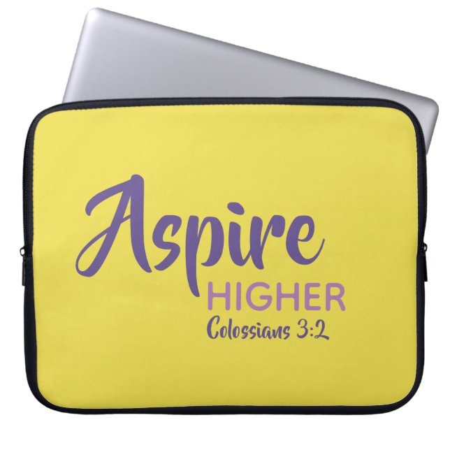 Housse Pour Ordinateur Portable ASPIRE HAUT Inspirationnel Christian Jaune (Devant)