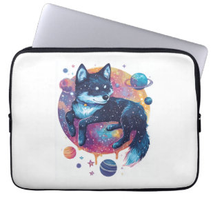Housse Pour Ordinateur Portable Astral Akita � Chien de l'Espace Cosmique