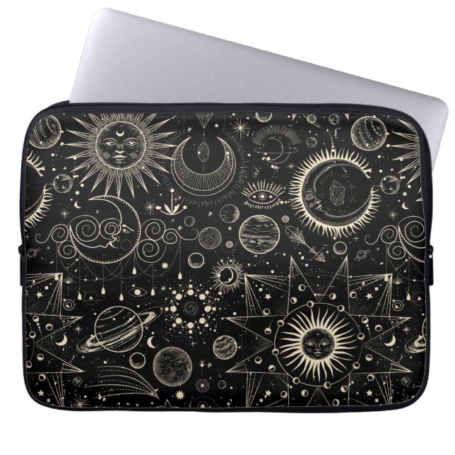 Housse Pour Ordinateur Portable astrologie magique tarot boho motif céleste (Devant)
