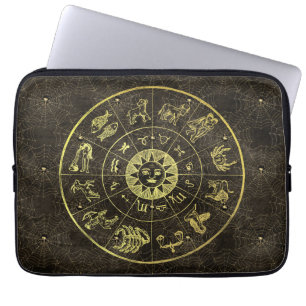 Housse Pour Ordinateur Portable Astrologie vintage Zodiac et Cobweb Magie