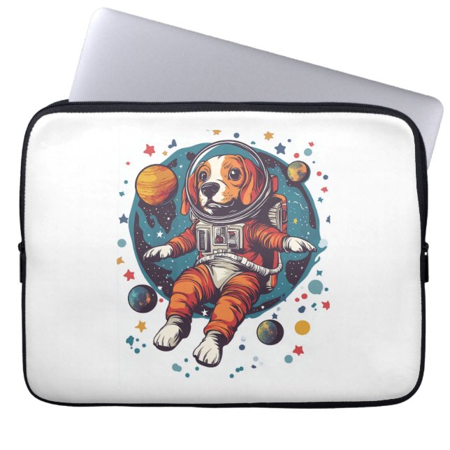Housse Pour Ordinateur Portable Astronaute Beagle � Chien Explorateur Spatial (Devant)
