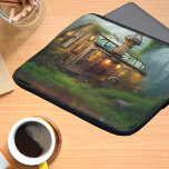 Housse Pour Ordinateur Portable Atelier sur la rivière | Steampunk<br><div class="desc">Un atelier de style Steampunk sur une berge fluviale mossy - une pochette d'ordinateur portable art numérique créée avec un logiciel AI</div>