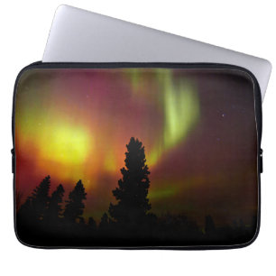 Housse Pour Ordinateur Portable Aurora Borealis and Trees