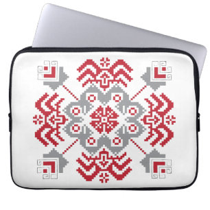 Housse Pour Ordinateur Portable Auseklis letton Médaillon géométrique d'art popula