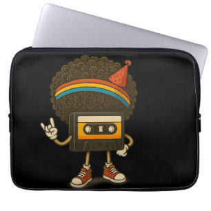Housse Pour Ordinateur Portable Autocollant de personnage de cassette afro coloré