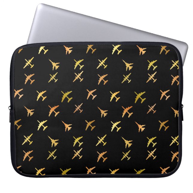 Housse Pour Ordinateur Portable Avions de combat, en noir (Devant)