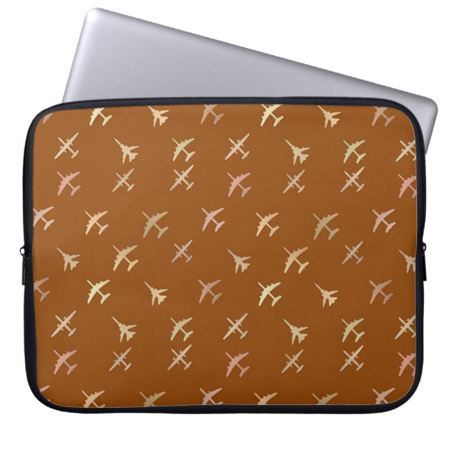 Housse Pour Ordinateur Portable Avions de combat, sur bronze foncé (Devant)