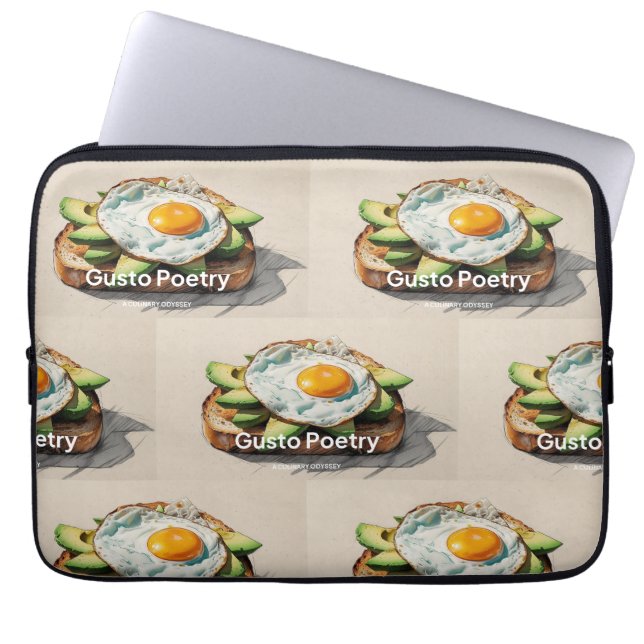 Housse Pour Ordinateur Portable Avocado & Oeuf Toast Gusto Poésie (Devant)