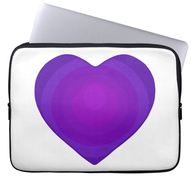 Housse Pour Ordinateur Portable B&W Purple Hearts Beating (Devant)
