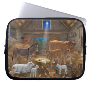 Housse Pour Ordinateur Portable Baby Jesus Manger Holy Night Christmas Nativity