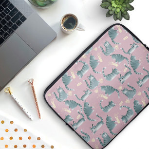 Housse Pour Ordinateur Portable Bad Grey Tabby Chats Frapper Tout Sur Motif