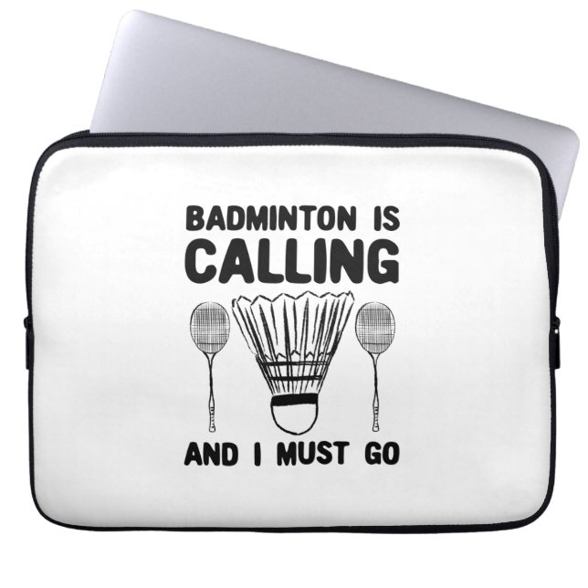 Housse Pour Ordinateur Portable Badminton - Le badminton vous appelle (Devant)