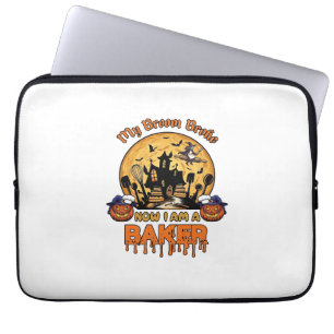 Housse Pour Ordinateur Portable Balai Brisé Pâtissier Halloween Sorcière Chef Citr