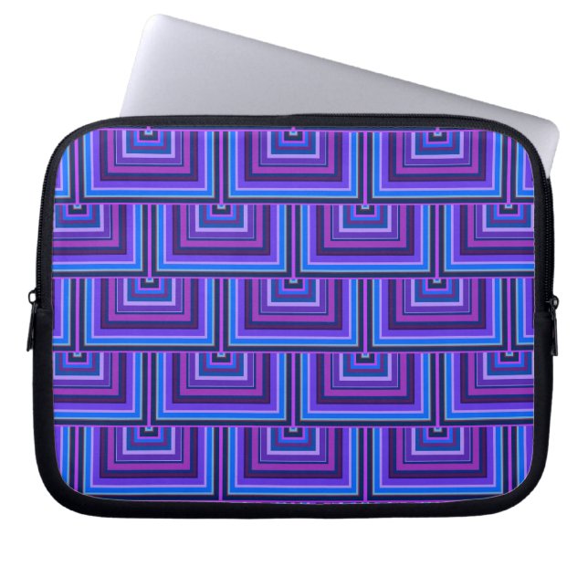 Housse Pour Ordinateur Portable balance carré bleue et violette (Devant)