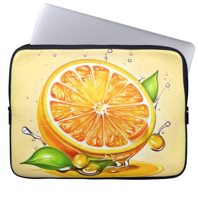 Housse Pour Ordinateur Portable Balayage en tranche orange (Devant)
