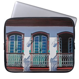 Housse Pour Ordinateur Portable Balcons sur la façade en Diamantina, Minas Gerais,