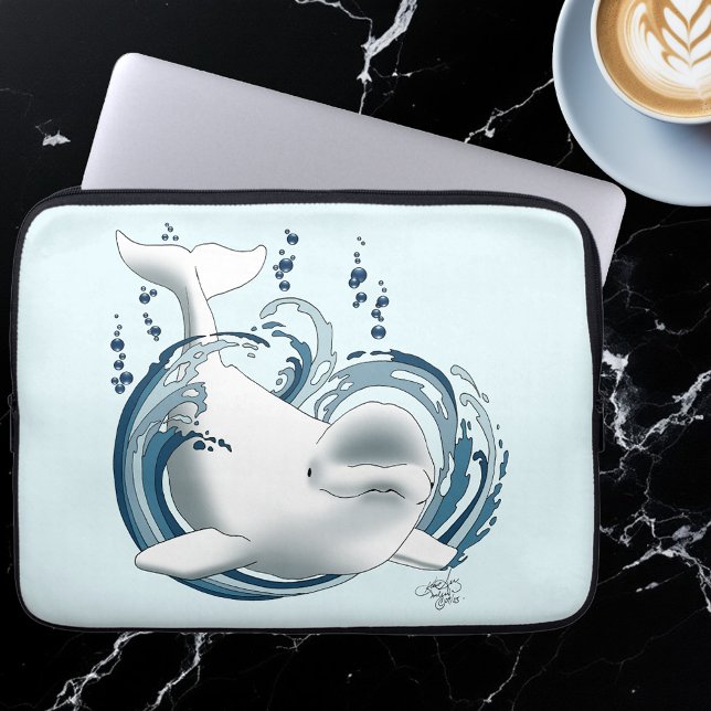 Housse Pour Ordinateur Portable Baleine Béluga Bleue (Créateur téléchargé)