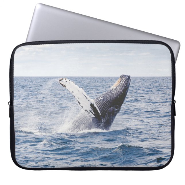 Housse Pour Ordinateur Portable Baleine Géante Saute De L'Océan (Devant)