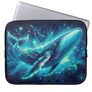 Housse Pour Ordinateur Portable Baleine spatiale, néons à l'oeil attrayant