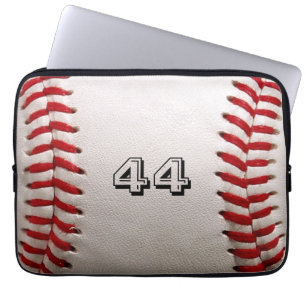 Housse Pour Ordinateur Portable Balle de baseball blanche classique avec numéro de