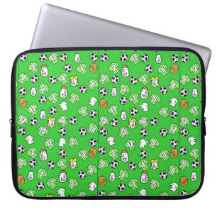 Housse Pour Ordinateur Portable Ballons de foot, maillots verts et blancs, & suppo