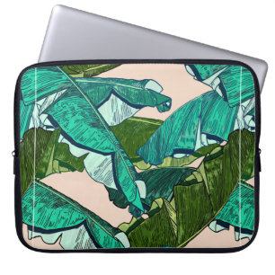Housse Pour Ordinateur Portable Banana Feuilles tropicaux sans couture Motif
