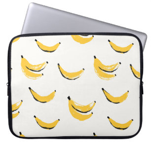 Housse Pour Ordinateur Portable Bananes dessinées à la main, motif sans couture él