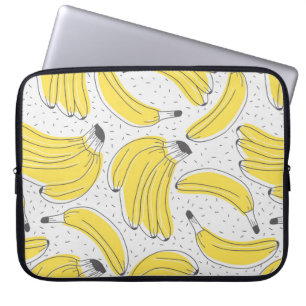 Housse Pour Ordinateur Portable Bananes fraîches dessinées à la main arrière - pla