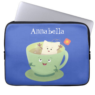 Housse Pour Ordinateur Portable Bande dessinée de la tasse de thé mignonne humour