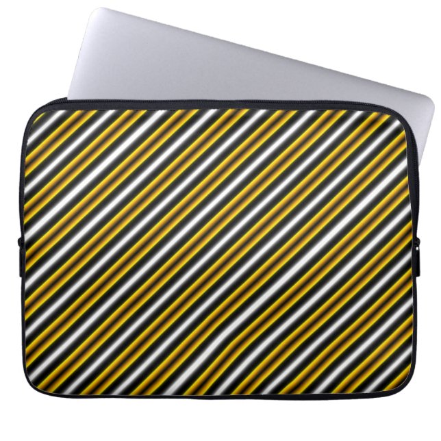 Housse Pour Ordinateur Portable Bandes arc-en-ciel blanc jaune (Devant)