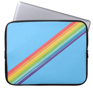 Housse Pour Ordinateur Portable Bandes arc-en-ciel diagonales