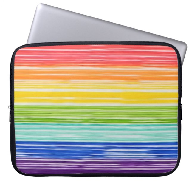 Housse Pour Ordinateur Portable Bandes arc-en-ciel inondées (Devant)