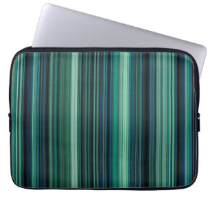 Housse Pour Ordinateur Portable Bandes bleues aqua et sarcelle