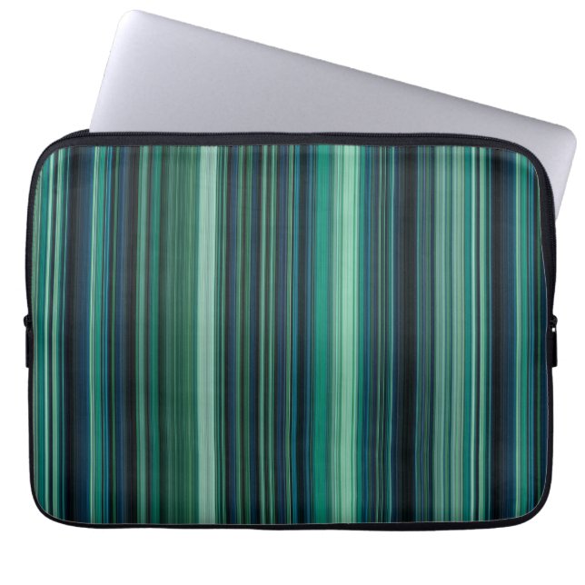 Housse Pour Ordinateur Portable Bandes bleues aqua et sarcelle (Devant)