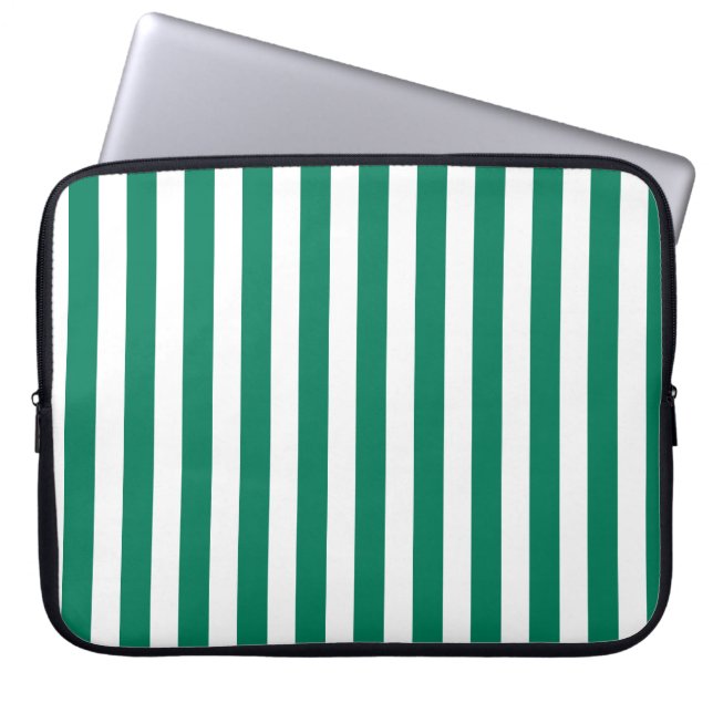 Housse Pour Ordinateur Portable Bandes de bonbons vert et blanc (Devant)