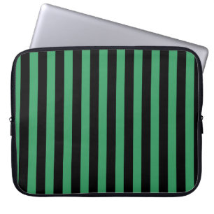 Housse Pour Ordinateur Portable Bandes de bonbons vert et noir