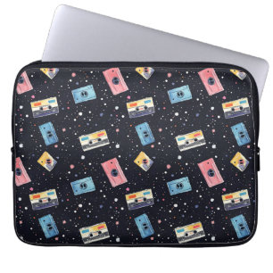 Housse Pour Ordinateur Portable Bandes de cassettes rétro dans l'espace cosmique