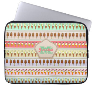 Housse Pour Ordinateur Portable Bandes de crème glacée personnalisées