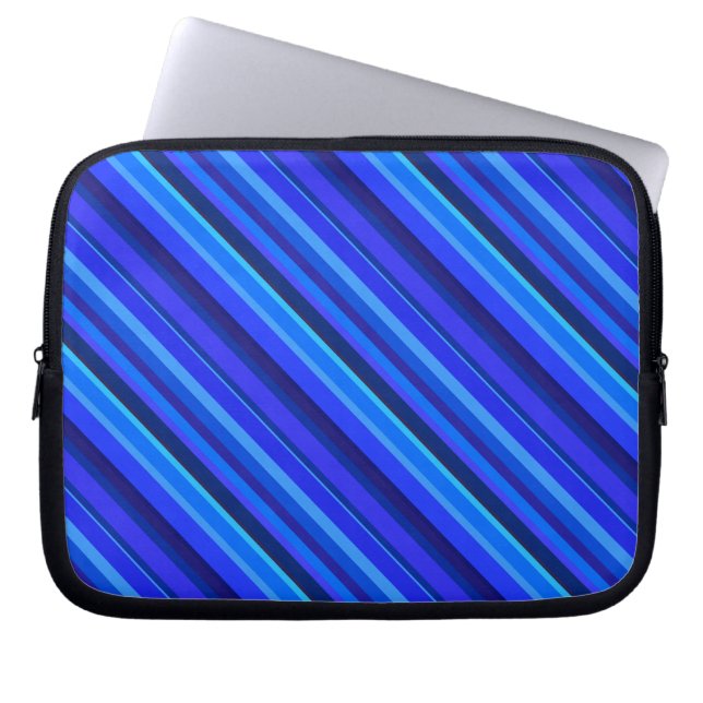 Housse Pour Ordinateur Portable Bandes diagonales bleues (Devant)