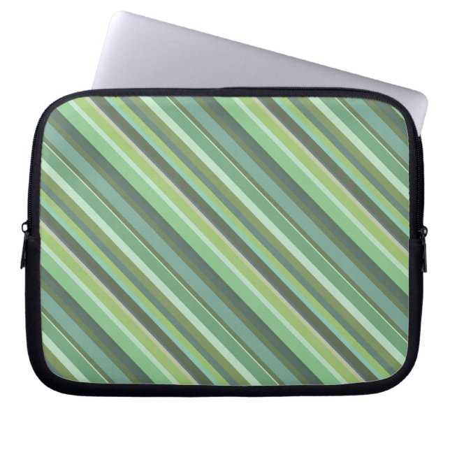 Housse Pour Ordinateur Portable Bandes diagonales vert olive (Devant)