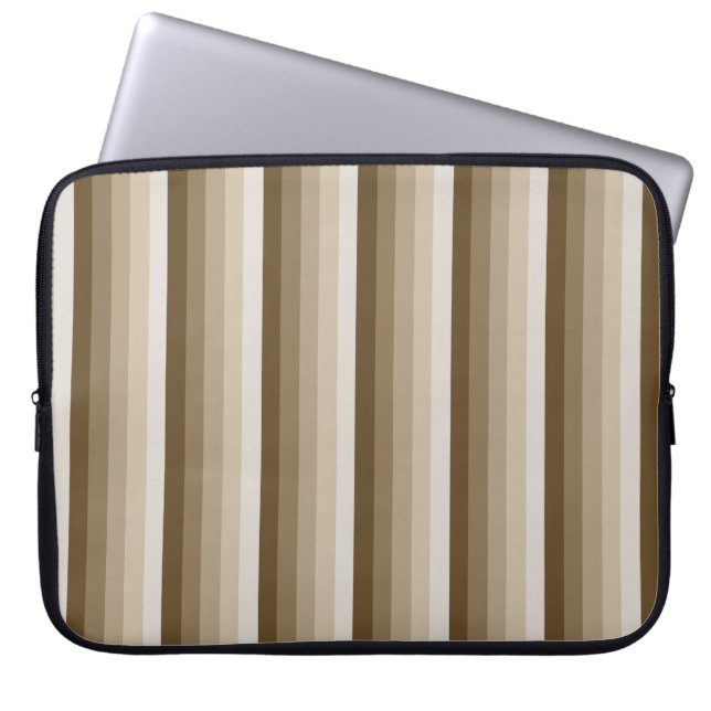 Housse Pour Ordinateur Portable Bandes d'ombre Brown (Devant)