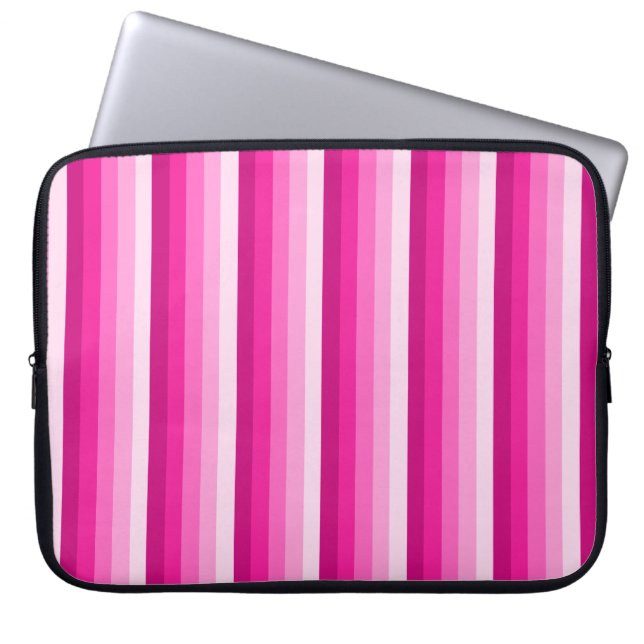 Housse Pour Ordinateur Portable Bandes d'ombre rose chaud (Devant)