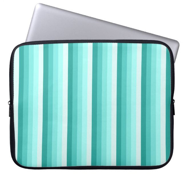 Housse Pour Ordinateur Portable Bandes d'ombre turquoise (Devant)