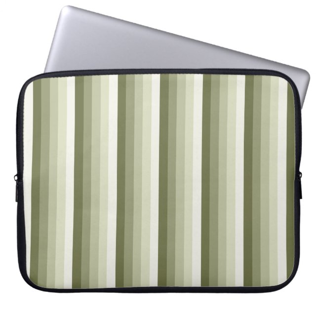 Housse Pour Ordinateur Portable Bandes d'ombre vert olive (Devant)